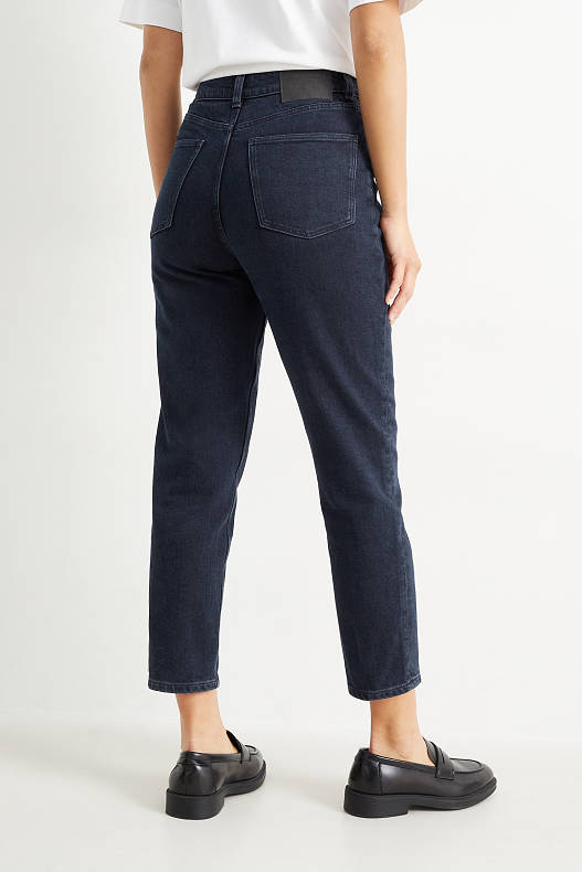 Rebaixes - Mom jeans - high waist - LYCRA® - texà blau fosc