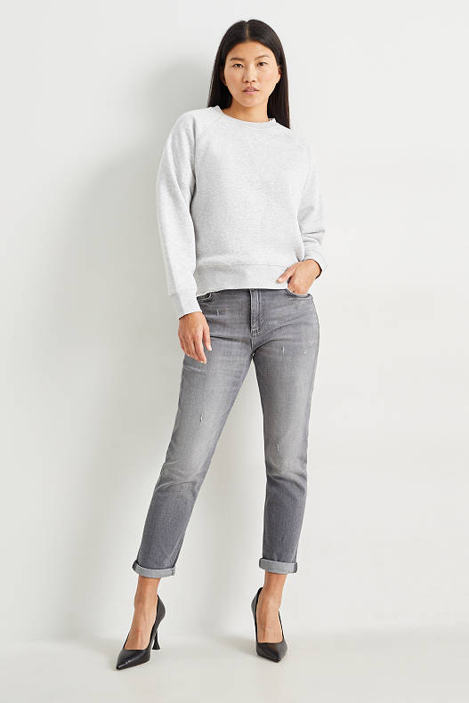 Rebaixes - Boyfriend jeans - mid waist - LYCRA® - texà gris clar
