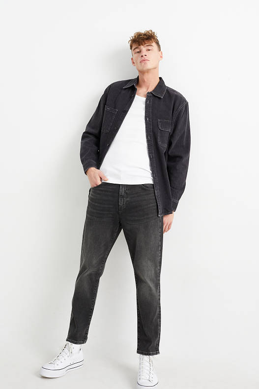 Tendència - Relaxed tapered jeans - texà gris fosc