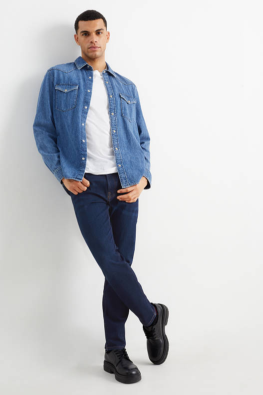 Muži - Slim tapered jeans - LYCRA® - džíny - modré