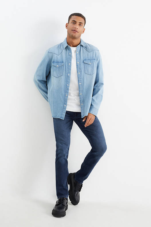Uomo - Premium Denim by C&A - slim jeans - LYCRA® - jeans blu scuro