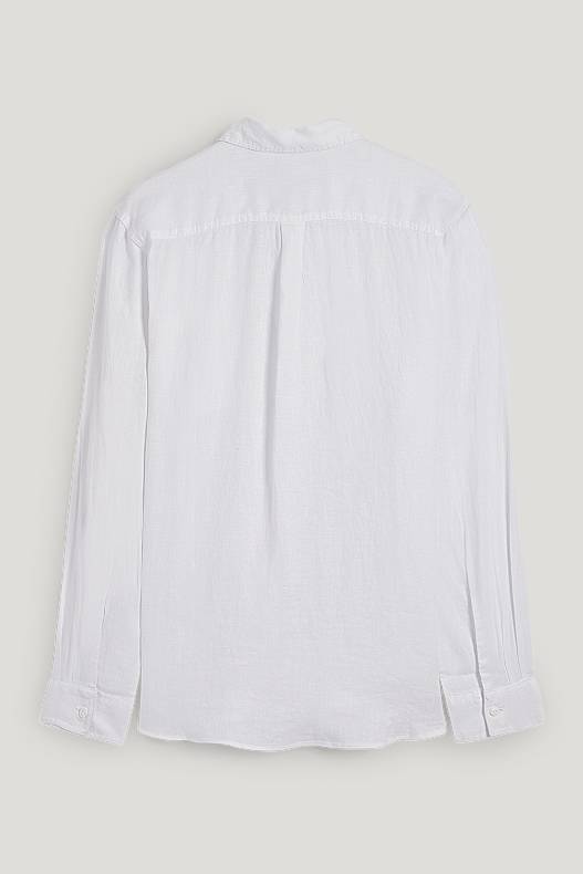Tendència - Camisa de lli - regular fit - Kent - blanc