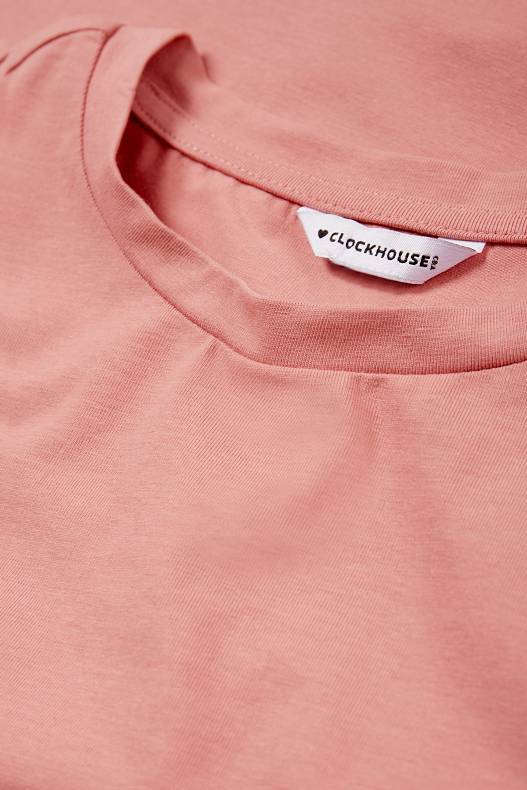 Femme - CLOCKHOUSE - T-shirt court - rose foncé