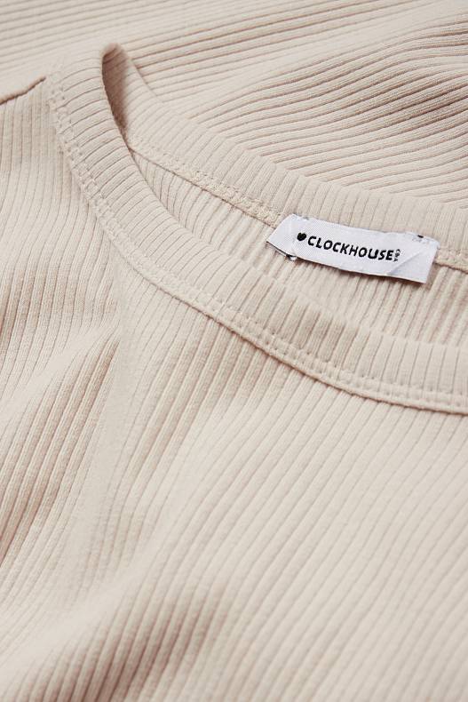 Femme - CLOCKHOUSE - T-shirt court - beige clair