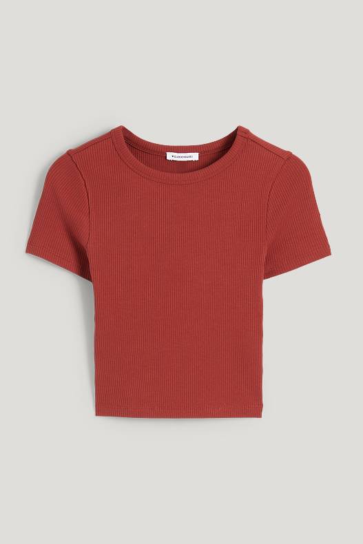 CLOCKHOUSE - CLOCKHOUSE - t-shirt dal taglio corto - rosso scuro