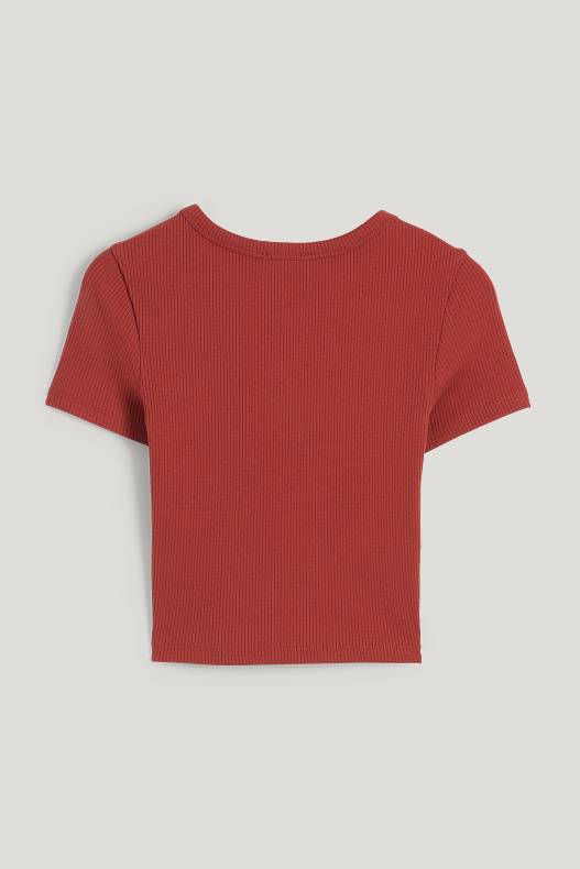 CLOCKHOUSE - CLOCKHOUSE - t-shirt dal taglio corto - rosso scuro
