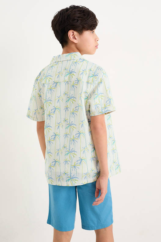 Infants - Palmeres - conjunt - samarreta de màniga curta i camisa - 2 peces - blanc