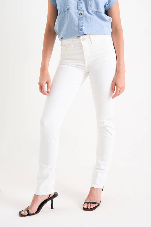 #wearthechange - Slim jeans - mid waist - shaping jeans - Flex - LYCRA® - blanc trencat