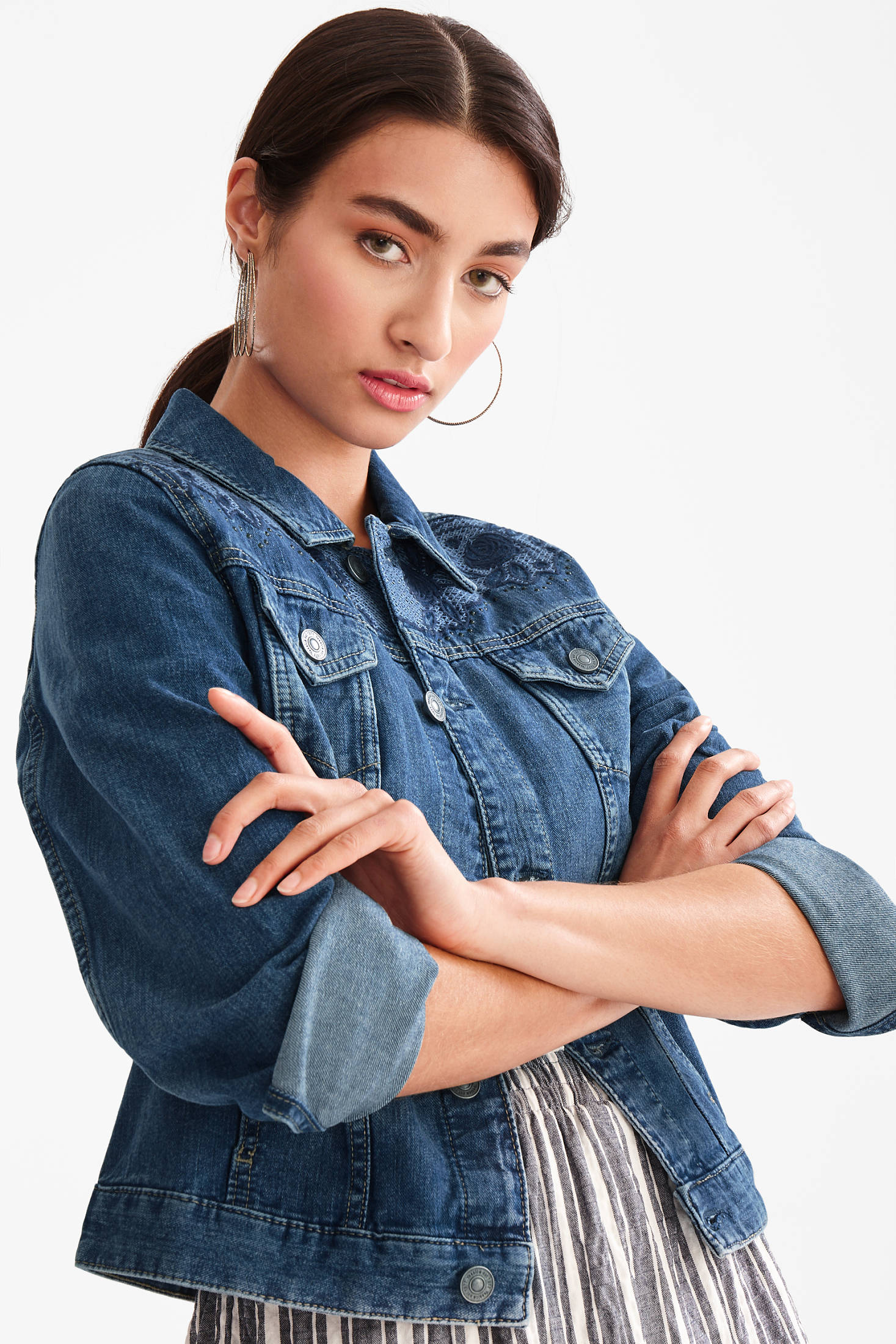 denim jacket frill