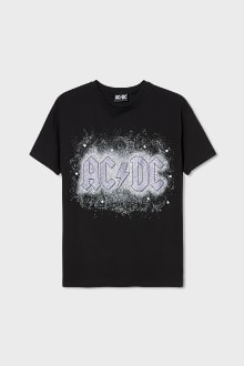 Slevy - CLOCKHOUSE - tričko - s lesklou aplikací - AC/ DC