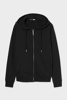 Zip-through sweatshirt with hood - organic cotton