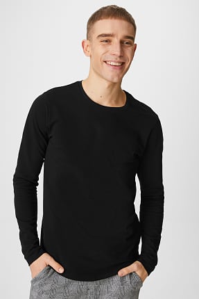 long sleeve black t shirts mens