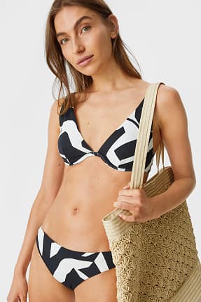 Baño Mujer | C\u0026A Top De Bikini - Triangular - Con Relleno - Soft Touch Azul  / Blanco \u003c Taiphotographer
