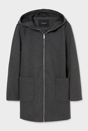 grey jacket with hood