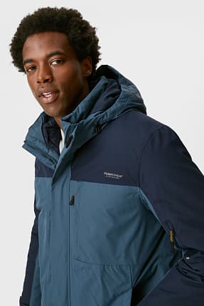 hooded rain jacket