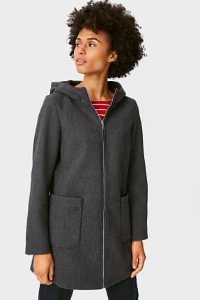 grey jacket with hood