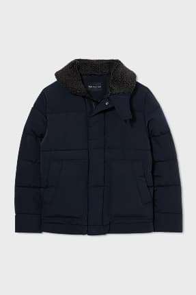 navy blue jacket without hood