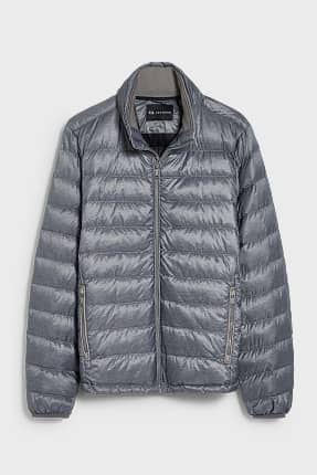 gray and white jacket