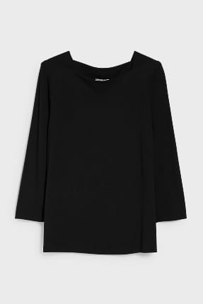 camisetas algodon manga larga mujer
