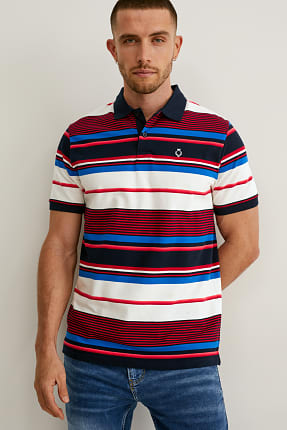 striped collar polo shirt
