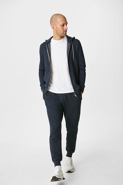 Shop the look: Men - Zip-through sweatshirt with hood - organic cotton
