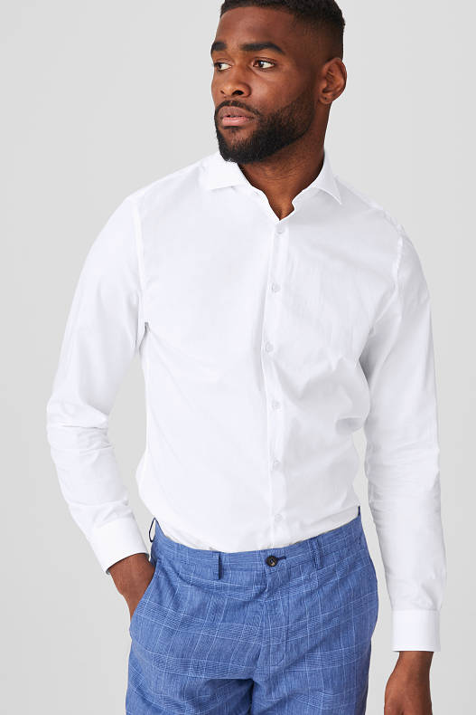 Muži - Business košile - Slim Fit - Cutaway - bílá