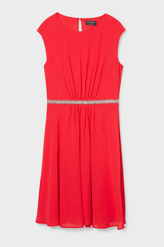 Damen - Fit & Flare Kleid - festlich - rot
