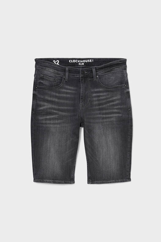 Muži - CLOCKHOUSE - džínové šortky - džíny - tmavošedé