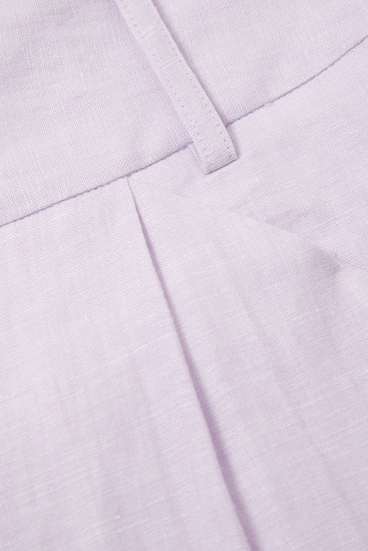 Women - Linen bermudas - lilac