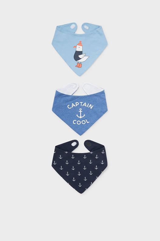 Bébé - Lot de 3 - foulards triangulaires pour bébé - bleu clair