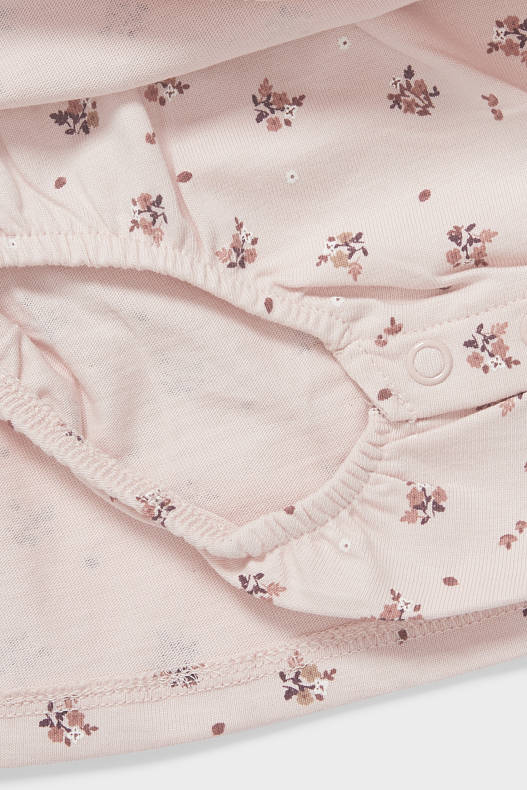 Babys - Baby-Kleid mit Body - Bio-Baumwolle - geblümt - rosa