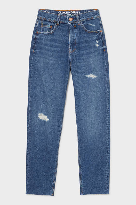 Slevy - CLOCKHOUSE - mom jeans - bio bavlna - z recyklovaného materiálu - džíny - modré