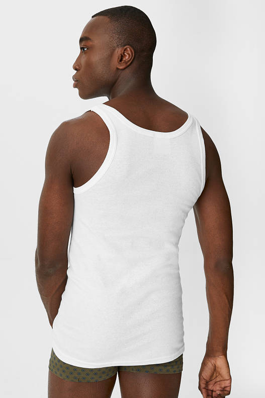 Heren - Set van 5 - onderhemd - biokatoen - wit