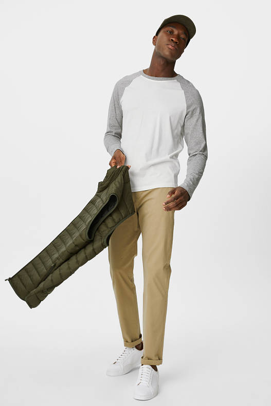 Men - Long sleeve top - organic cotton - white