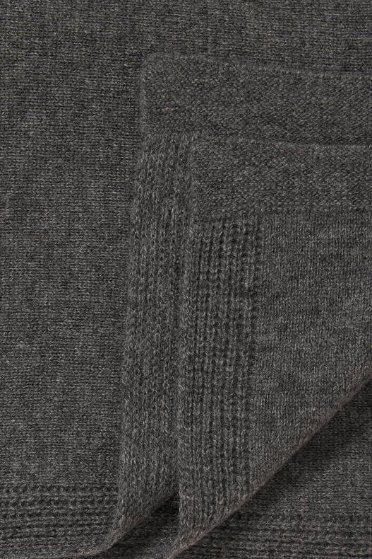 Femme - Couverture en cachemire - 180 x 124 cm - gris chiné