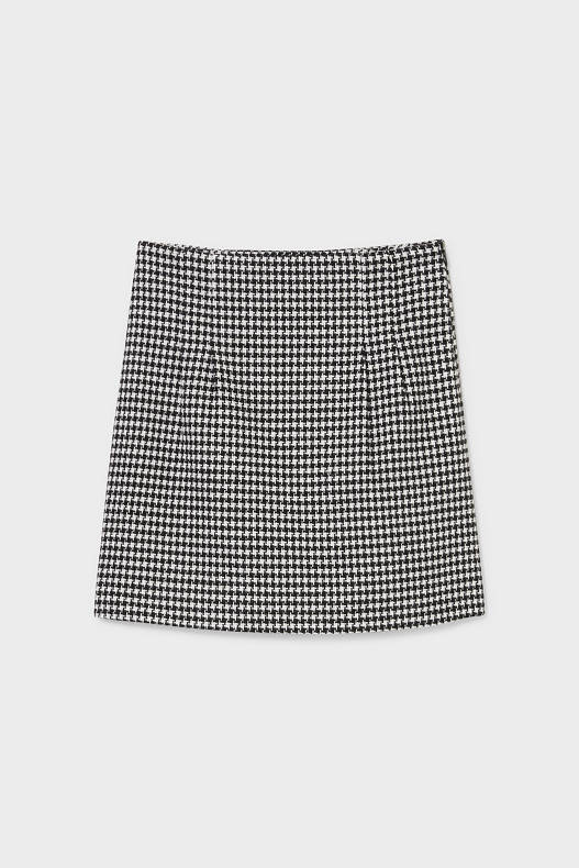 Rebajas - Minifalda - de cuadros - negro / blanco