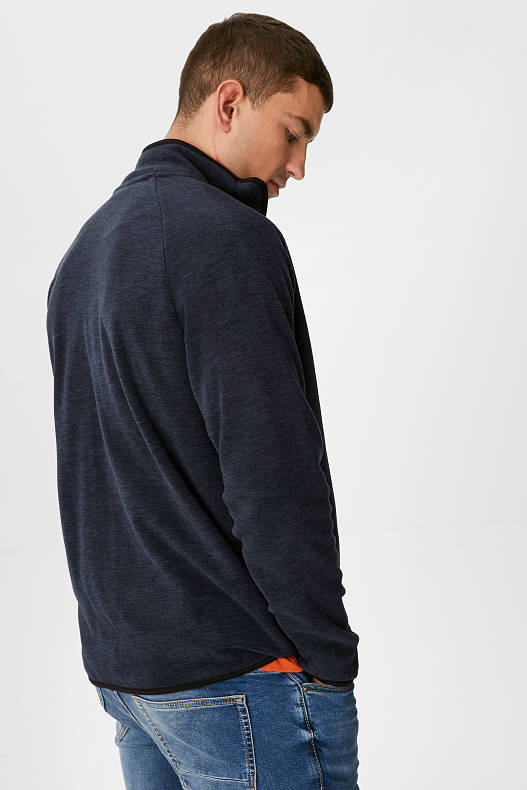 Men - Zip-through sweatshirt - recycled - dark blue-melange