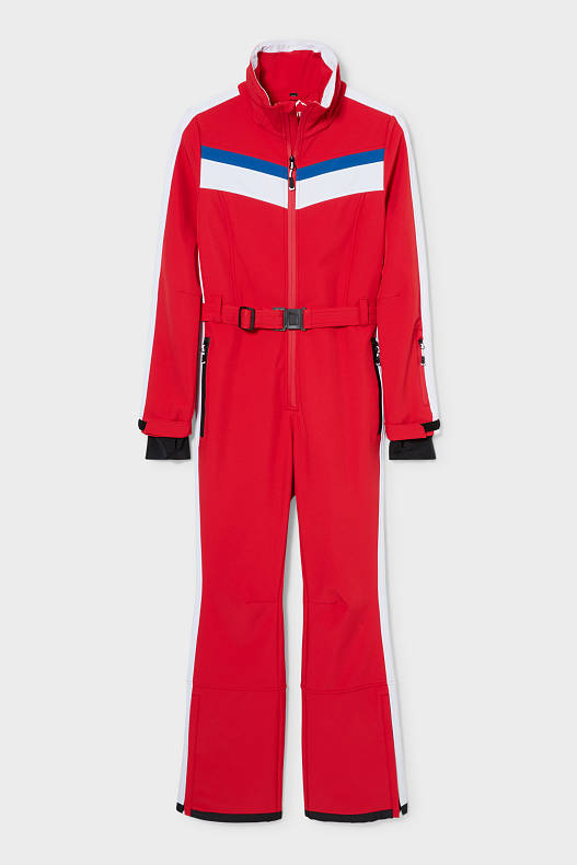 Women - Softshell ski suit - red