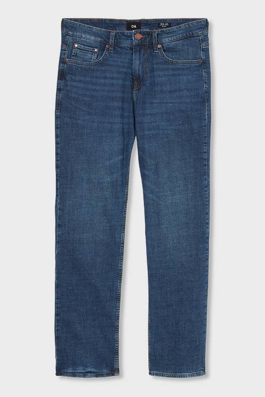 Muži - Regular jeans - termo džíny - džíny - tmavomodré