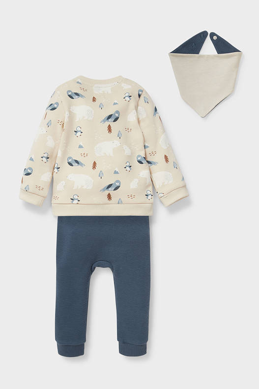 Baby’s - Baby-outfit - 3-delig - blauw / beige