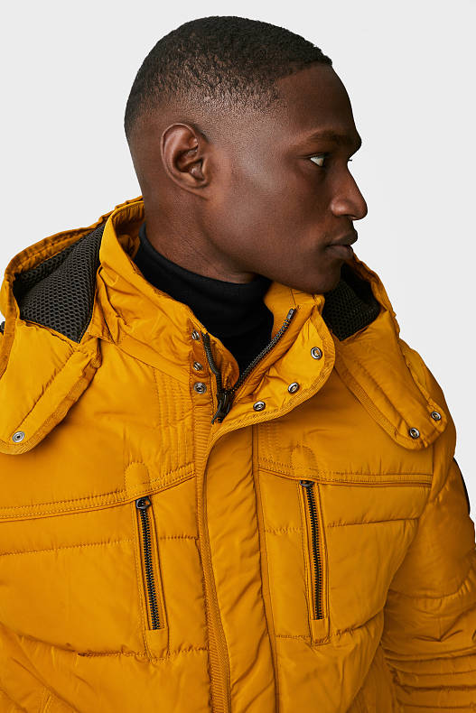 Men - Outdoor jacket with hood - recycled - havanna