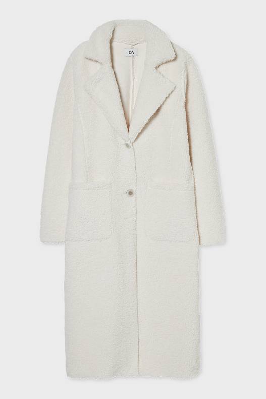 Sale - Teddy fur coat - recycled - creme
