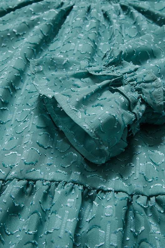 Wyprzedaż - Sukienka - materiału z recyklingu - zielony