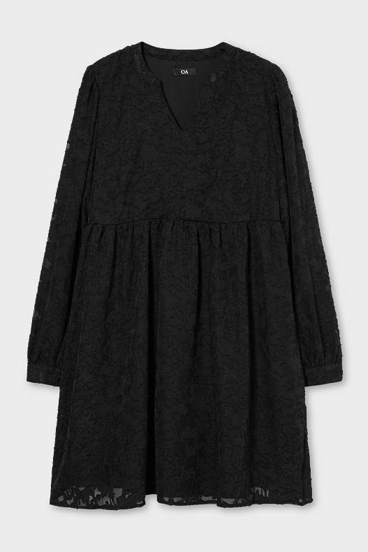 Trend - A-Linien Kleid - recycelt - schwarz
