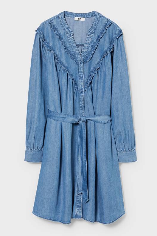 Damen - A-Linien Kleid - Tencel™ - jeans-blau