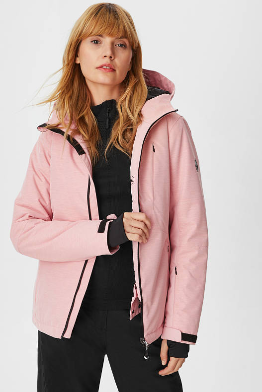 pale pink ski jacket