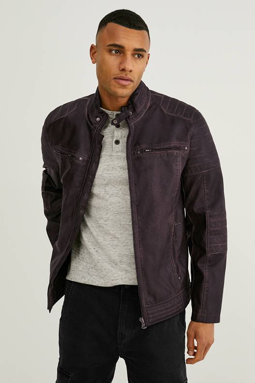 black leather and suede jacket
