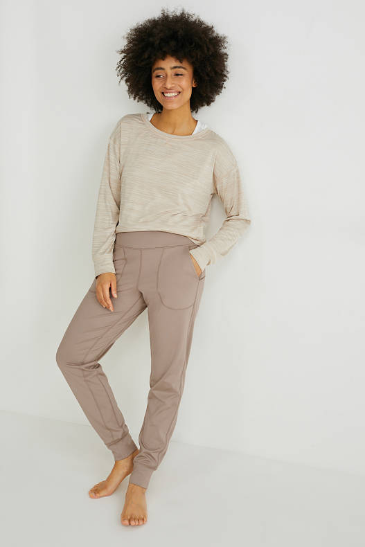 Trend - Funktions-Jogginghose - Fitness - 4 Way Stretch - taupe