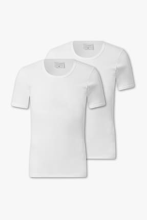 Multipack 2er - T-Shirt- Feinripp - Bio-Baumwolle