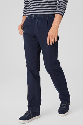 Jeans mit Bundfalten - Regular Fit - Stretch